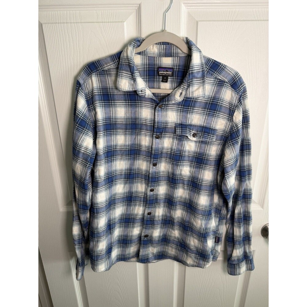 Patagonia Shirt men's Medium Fjord Flannel Button Up Long Sleeve Plaid Outdoor